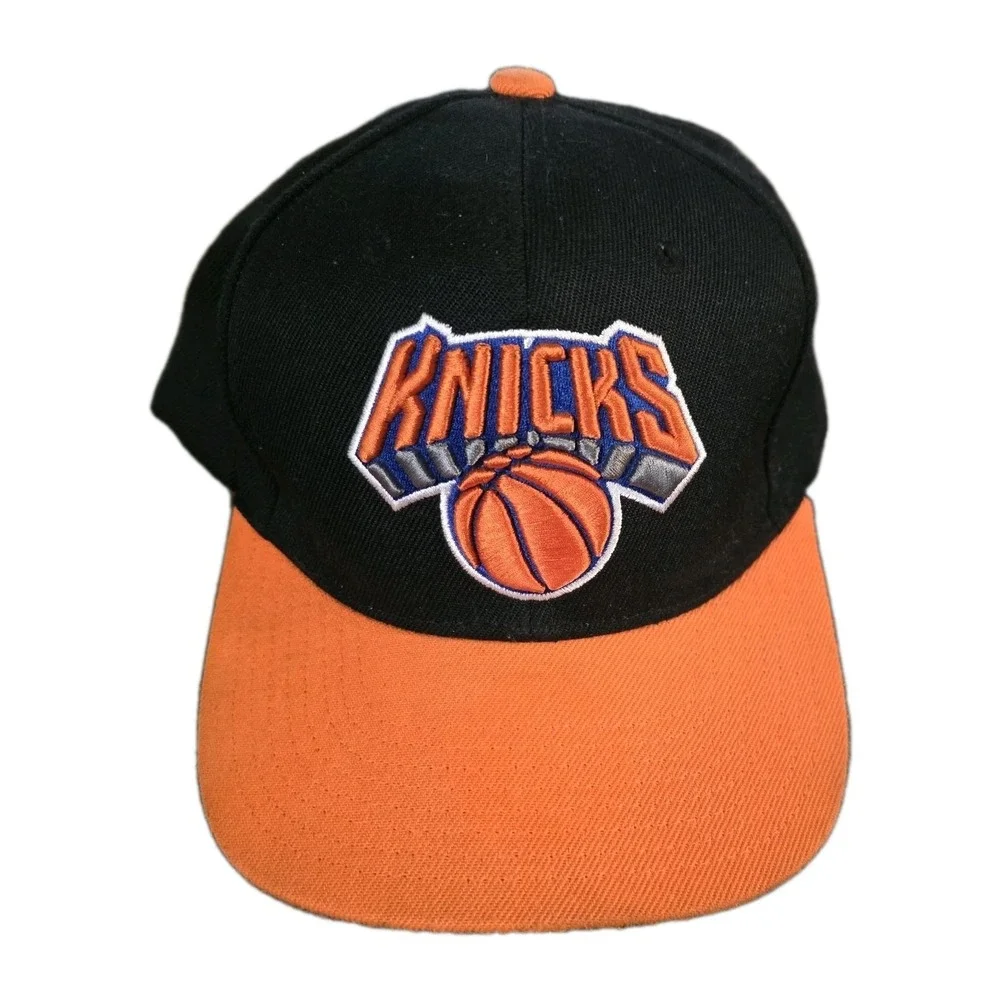 Mitchell & Ness New York Knicks Snapback‎ Hat Black Orange NBA Basketball Cap